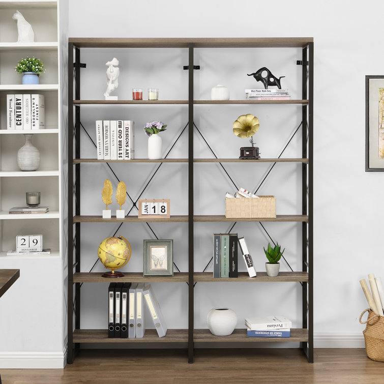 Khajag double best sale etagere bookcase